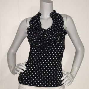 WHBM Polka Dot Ruffle Tank